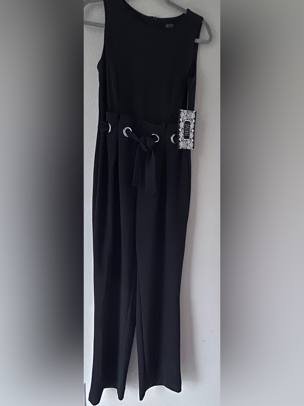 Spense Black Tie-Waist Jumpsuit -Really Cute